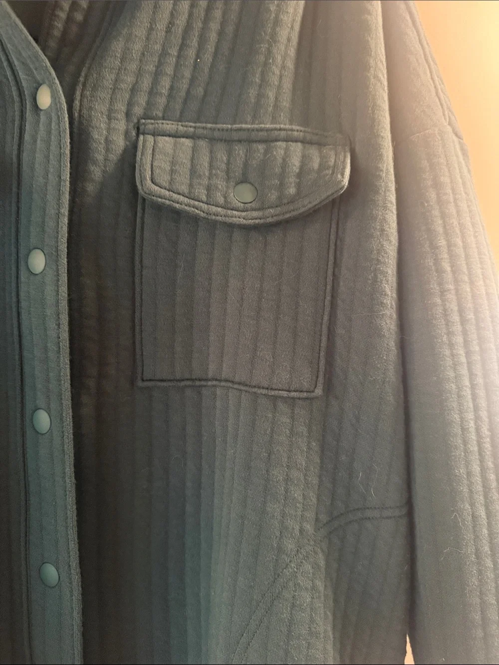 aerie OFFLINE Quilted Shacket in Deep Teal